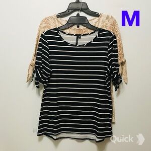 M - NWT 2 pcs Cathy Daniels Tie-Sleeve Tops